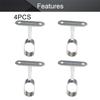 MroMax 4Pcs 0.63" x 1.18"(WxL) Oval Closet Rod Support Zinc Alloy Middle Mounting Bracket with Installation Screws Electroplated Surface Wardrobe Flange Holder Closet Shelf Rod Brackets Full Pass view 3