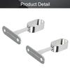 MroMax 4Pcs 0.63" x 1.18"(WxL) Oval Closet Rod Support Zinc Alloy Middle Mounting Bracket with Installation Screws Electroplated Surface Wardrobe Flange Holder Closet Shelf Rod Brackets Full Pass view 4