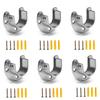 MroMax 6Pcs Stainless Steel Closet Rod End Supports, Wardrobe Pole Sockets Flange Rod Holder with Screws, Fit for Rod Diameter 0.98 inch, for Wardrobe Bracket Shower Curtain Rod view 1