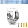 MroMax 6Pcs Stainless Steel Closet Rod End Supports, Wardrobe Pole Sockets Flange Rod Holder with Screws, Fit for Rod Diameter 0.98 inch, for Wardrobe Bracket Shower Curtain Rod view 3