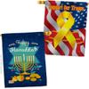 Happy Hanukkah House Flags Pack Wintertime Candle Bonsai Menorah Jewish Chanukah David Support Our Troops Small Decorative Gift Yard Banner Double-Sided Made In USA 28 X 40 view 1