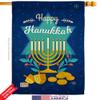 Happy Hanukkah House Flags Pack Wintertime Candle Bonsai Menorah Jewish Chanukah David Support Our Troops Small Decorative Gift Yard Banner Double-Sided Made In USA 28 X 40 view 2