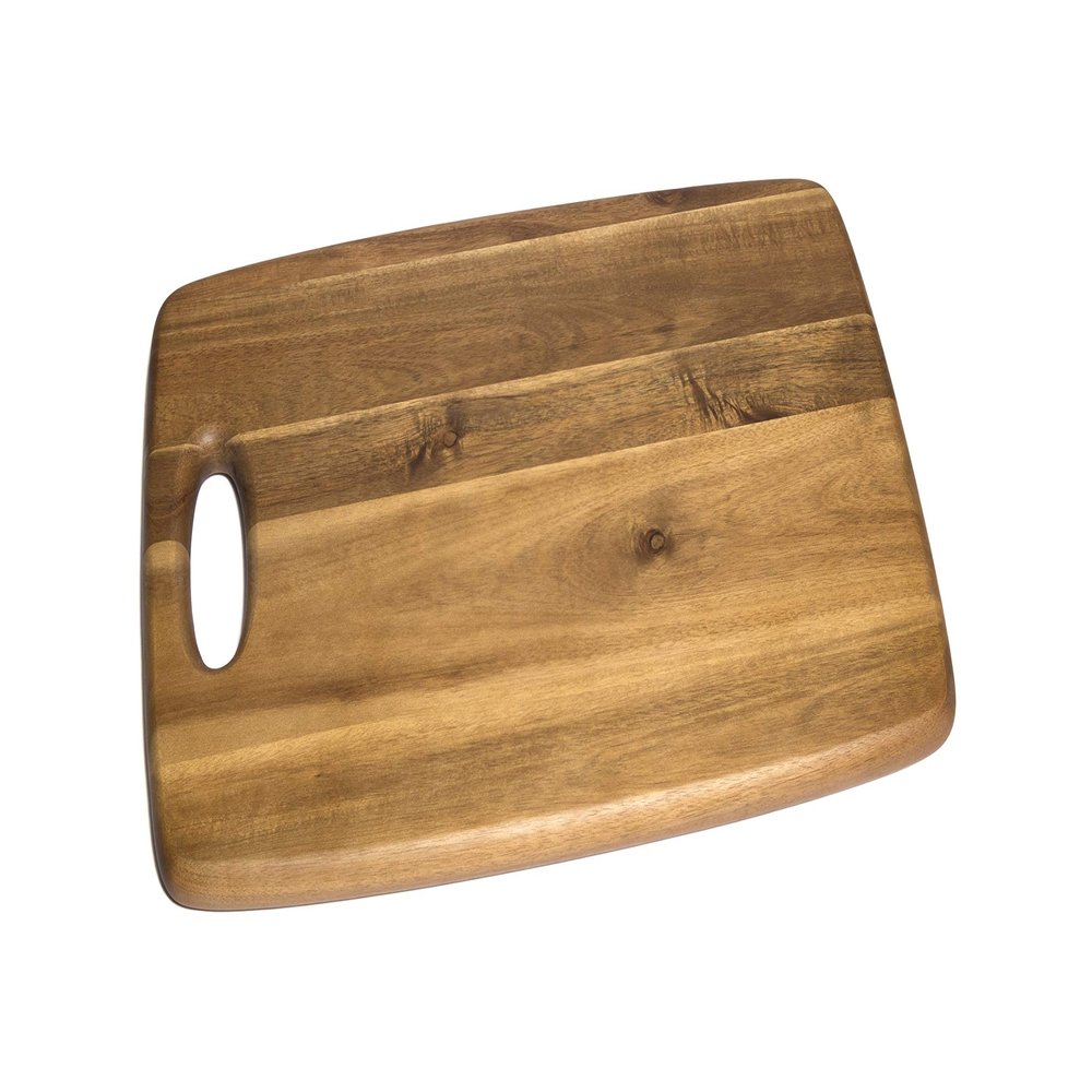 Acacia Rect. Cutting board, cut-out handle, 18X12X1