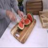 Acacia Rect. Cutting board, cut-out handle, 18X12X1 view 4