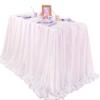 QueenDream Iridescent White Sequin Tablecloth 60 x102 Inch Mermaid Rectangle Tablecloth Overlay for Wedding Birthday Parties Decorations view 3