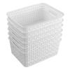 AnnkkyUS 6-Pack White Storage Plastic Baskets, Plastic Weave Basket for Organizing view 1