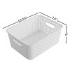 AnnkkyUS 6-Pack White Storage Plastic Baskets, Plastic Weave Basket for Organizing view 2