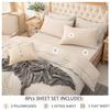 PURE ERA Jersey Knit 4pc Bed Sheet Set 100% T-Shirt Heather Cotton Super Soft Comfy Breathable Fits Mattress Up to 20" Extra Deep Pocket (Heather Beige, Queen) view 2