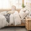 PURE ERA Jersey Knit 4pc Bed Sheet Set 100% T-Shirt Heather Cotton Super Soft Comfy Breathable Fits Mattress Up to 20" Extra Deep Pocket (Heather Beige, Queen) view 3