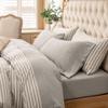 PURE ERA Jersey Knit 4pc Bed Sheet Set 100% T-Shirt Heather Cotton Super Soft Comfy Breathable Fits Mattress Up to 20" Extra Deep Pocket (Heather Light Grey, Queen) view 1