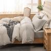 PURE ERA Jersey Knit 4pc Bed Sheet Set 100% T-Shirt Heather Cotton Super Soft Comfy Breathable Fits Mattress Up to 20" Extra Deep Pocket (Heather Light Grey, Queen) view 3