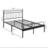 Alecono Metal Bed Frame Full Size Platform Beds with Lined Shaped Headboard No Box Spring Needed Black view 2