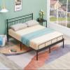 Alecono Metal Bed Frame Full Size Platform Beds with Lined Shaped Headboard No Box Spring Needed Black view 3