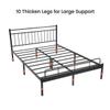 Alecono Metal Bed Frame Full Size Platform Beds with Lined Shaped Headboard No Box Spring Needed Black view 4