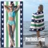 cabanana Large Beach Towel Oversized - Cotton Velour 35 x 70 Inch Sea Turtle Striped Terry Pool Towel, Cabana Soft Swimming Towel for Adults Women Men (Navy Feldspar) view 3