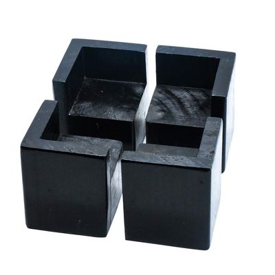 Mysummer Pack of 4 Furniture Risers Square Black Bed Risers, Add 2" Height to Sofa,Desks,Tables and Chairs Creat Underbed Storage Wood Furniture Legs
