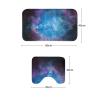 Amagical 2 Piece Bathroom Mat Set Dark Diffuse Nebulae Space Colorful Star Sky Bathroom Carpet Pedestal Rug view 2