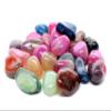 2LB Dyed Multicolor Chalcedony Agate Quartz Pebbles Polished Gemstone Crystal Mineral Tumbled Stone Specimens - Brazil view 2