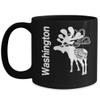 Washington Moose Mug Black Cup Pacific Northwest Coffee Lover Nordic Folk Art view 1