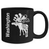 Washington Moose Mug Black Cup Pacific Northwest Coffee Lover Nordic Folk Art view 2