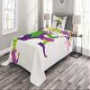 3 Piece Classic Look Mardi Gras Bedspread Set Cartoon Style Jester in Iconic Costume with Mask Happy Dancing Party Figure Multicolor Honeycomb Quilted Design Digital Print Comfy Bedding Cozy Luxury view 1