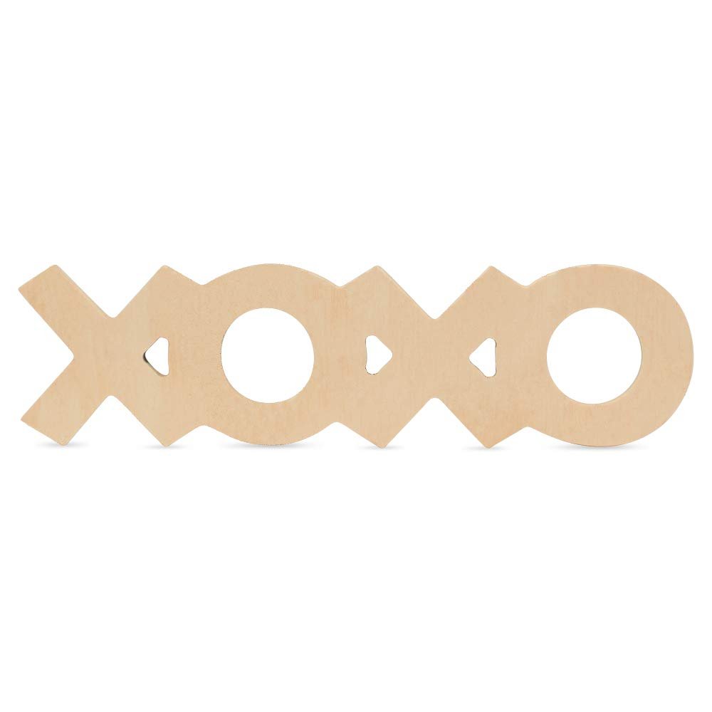 XOXO Unfinished Wooden Signs 18 inches, Pack of 6 XOXO Decor Letters, Wood Cutouts for Crafts and DIY Valentines Day Dcor, by Woodpeckers