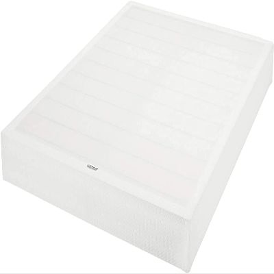 Amazon Basics Smart Box Spring Bed Base, 7-Inch Height Mattress Foundation, Tool-Free Easy Assembly, Queen, 79" L x 59.5" W x 7" H, White