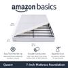 Amazon Basics Smart Box Spring Bed Base, 7-Inch Height Mattress Foundation, Tool-Free Easy Assembly, Queen, 79" L x 59.5" W x 7" H, White view 2