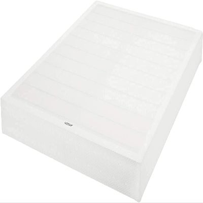 Amazon Basics Smart Box Spring Bed Base, 7-Inch Height Mattress Foundation, Tool-Free Easy Assembly, Full, 74"L x 53"W x 7"H, White