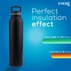 Energcup Sports Reusable Steel Bottle 24 oz Black Color-Double Wall 18/8 Stainless Steel Leak & Sweat Proof Flask Insulated Water Bottle, Simple Modern Style,Eco-Friendly,Kids, College,Water Bottle view 2