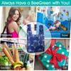 BeeGreen Reusable Grocery Bags Foldable 12 Pack Large Cute Totes - Heavy Duty Washable Holiday Cloth Gifts Bag with Handles, Reusable Gift Bulk Shopping Bags for Groceries for Women Animal Lover view 2