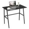 Alecono Small Computer Desk 35'' Kids Writing Desk for Small Space Simple Home Workstation Office Tiny Desk Student Study PC Gaming Table with Metal Frame for Bedroom, Black (X002EYTOCB) view 1