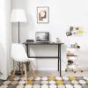 Alecono Small Computer Desk 35'' Kids Writing Desk for Small Space Simple Home Workstation Office Tiny Desk Student Study PC Gaming Table with Metal Frame for Bedroom, Black (X002EYTOCB) view 2