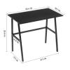 Alecono Small Computer Desk 35'' Kids Writing Desk for Small Space Simple Home Workstation Office Tiny Desk Student Study PC Gaming Table with Metal Frame for Bedroom, Black (X002EYTOCB) view 3