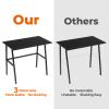 Alecono Small Computer Desk 35'' Kids Writing Desk for Small Space Simple Home Workstation Office Tiny Desk Student Study PC Gaming Table with Metal Frame for Bedroom, Black (X002EYTOCB) view 4