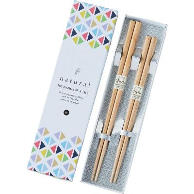 742126 Chopsticks Dishwasher Safe, Approx. 9.4 inches (24 cm), Approx. 7.1 inches (18 cm), Pair Set, Boxed, Gift, Beech, Natural Wood, Made in Japan