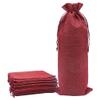 Shintop 10pcs Jute Wine Bags 1.5L, 16 x 6.7 inches Hessian Wine Bottle Gift Bags with Drawstring (Red) view 1