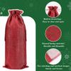Shintop 10pcs Jute Wine Bags 1.5L, 16 x 6.7 inches Hessian Wine Bottle Gift Bags with Drawstring (Red) view 3
