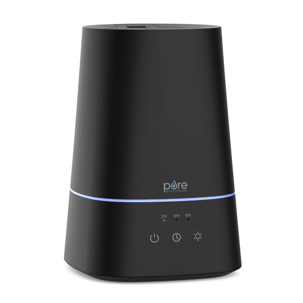 Pure Enrichment HUME Max - Easy Top-Fill Ultrasonic Cool Mist Humidifier, 3.7-L (1 Gallon) Water Tank, 3 Mist Settings, & Auto Shut-Off Timer - Ideal for Large Bedrooms, Nurseries & Dry Areas (Black)