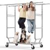 HOKEEPER Clothes Rack Heavy Duty Clothing Rack Load 650 LBS Collapsible Garment Rack with Wheels Double Rod Clothes Rack for Hanging Clothes Commercial Portable Closet Rack with Shelves 22"D*75"W*68"H view 1