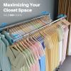 HOKEEPER Clothes Rack Heavy Duty Clothing Rack Load 650 LBS Collapsible Garment Rack with Wheels Double Rod Clothes Rack for Hanging Clothes Commercial Portable Closet Rack with Shelves 22"D*75"W*68"H view 2