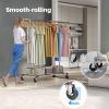 HOKEEPER Clothing Garment Rack Capacity 525LBS Clothing Racks on Wheels Rolling Clothes Rack for Hanging Clothes Heavy Duty Collapsible Commercial view 3