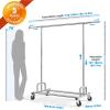 HOKEEPER Clothing Garment Rack Capacity 525LBS Clothing Racks on Wheels Rolling Clothes Rack for Hanging Clothes Heavy Duty Collapsible Commercial view 4