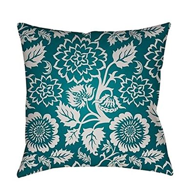 Livabliss Moody Floral Pillow Cover, W 20" D 4" H 20", Dark Gray