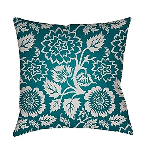Livabliss Moody Floral Pillow Cover, W 20" D 4" H 20", Dark Gray