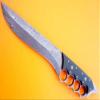 Damascus Steel Custom Handmade 16" Black Micarta Handle Hunting Bowie Knife view 3