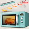 COSTWAY Retro Countertop Microwave Oven, 0.9Cu.ft, 900W Microwave Oven, with 5 Micro Power, Defrost & Auto Cooking Function, LED Display, Glass Turntable and Viewing Window, Child Lock view 3