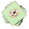Caroline's Treasures CK4326FC Pekingese Green Flowers Foam Coaster Set of 4 Set of 4 Cup Coasters for Indoor Outdoor, Tabletop Protection, Anti Slip, Mouse pad Material view 2