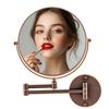 OVENTE 9" Wall Mounted Makeup Mirror with 1X/10X Magnification, Double Sided Magnifying Round Bathroom Vanity Mirror, 360 Swivel Design, Extendable and Folding Arm, Antique Bronze MNLFW90ABZ1X10X view 1