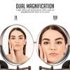 OVENTE 9" Wall Mounted Makeup Mirror with 1X/10X Magnification, Double Sided Magnifying Round Bathroom Vanity Mirror, 360 Swivel Design, Extendable and Folding Arm, Antique Bronze MNLFW90ABZ1X10X view 2
